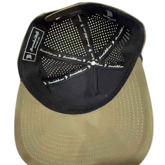 Branded Bills Performance 545 Raised Logo Olive Green Snap Back Trucker Hat Rope - Picture 7 of 7